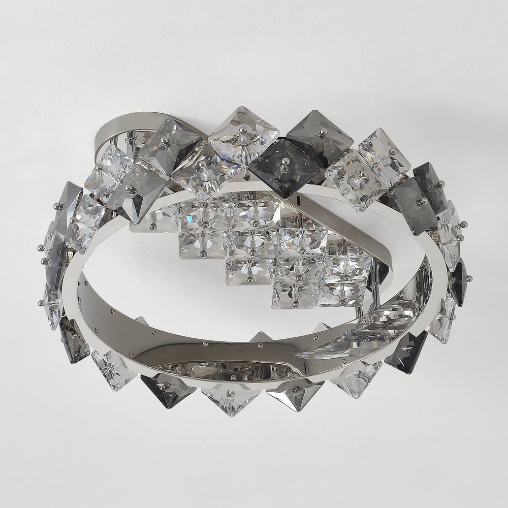 Elegant Round Crystal Ceiling Light with Warm White Glow