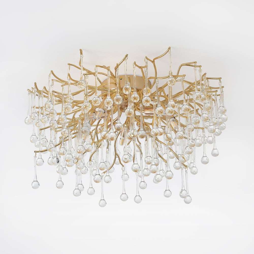 Luxury Gold Flush Ceiling Light 600mm window image