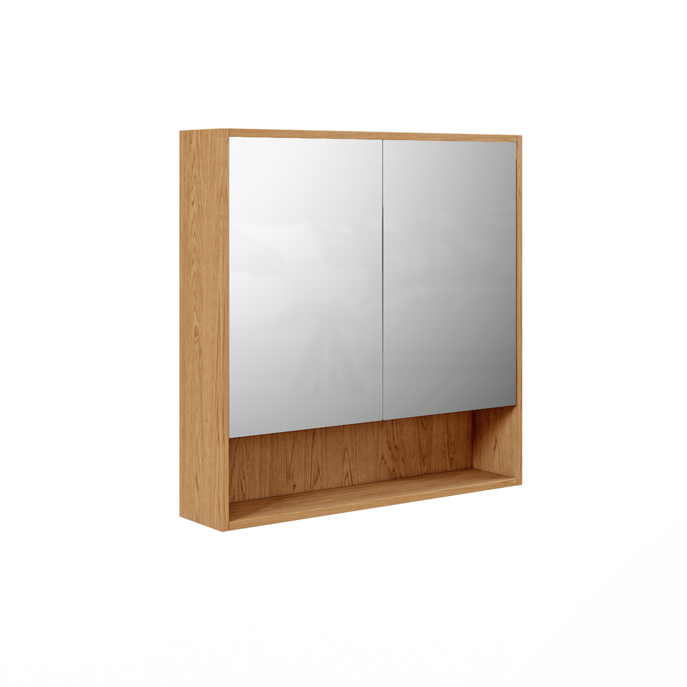 Houten spiegelkast met opslag 700 mm* 700 mm Vensterafbeelding