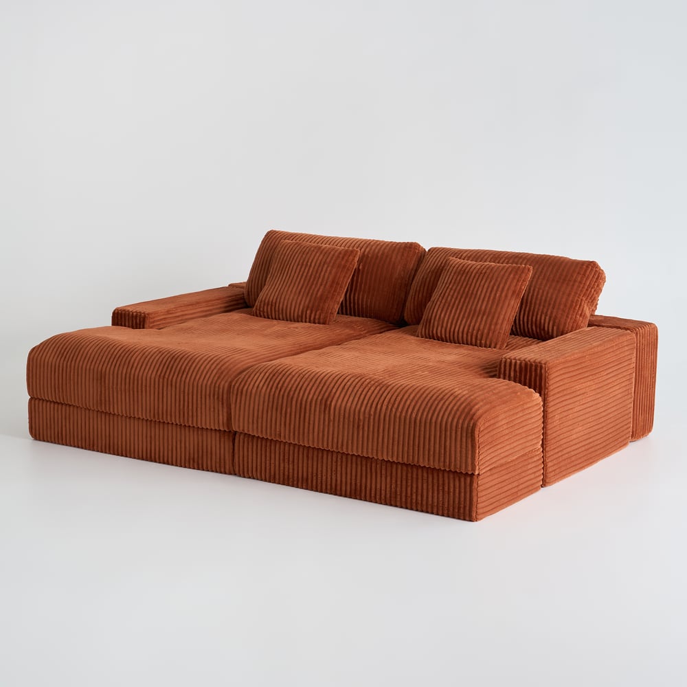 Canapé convertible droit 4 places, assise profonde 245 cm – modulable & ultra-confort