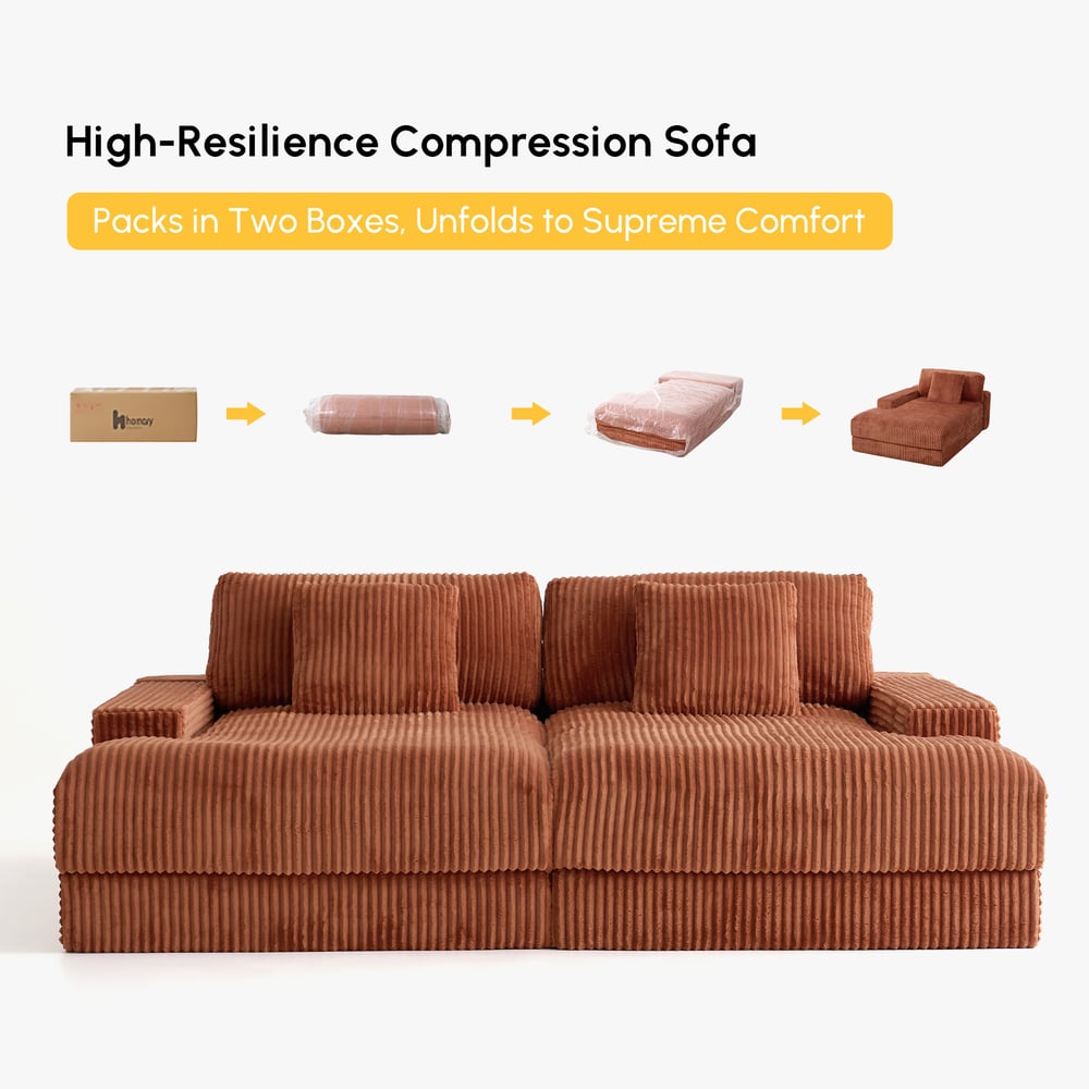4-seater fixed straight sofa with deep seat