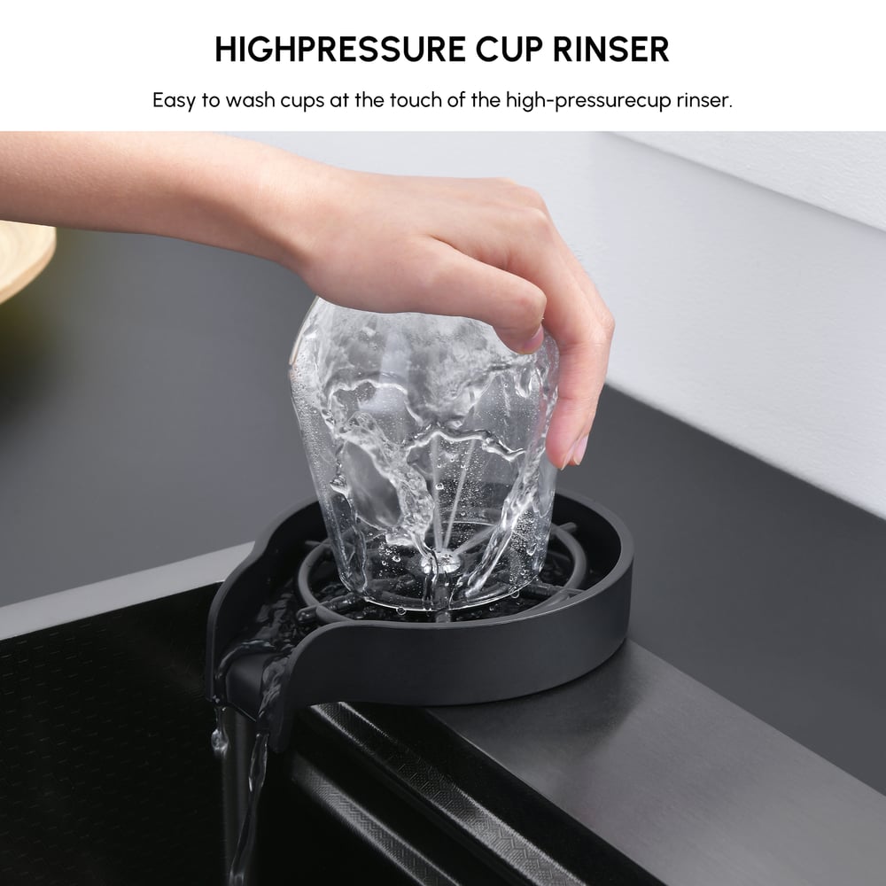 29" Drop-in Workstation Kitchen Sink with Pull-Out Faucet & Waterfall Feature