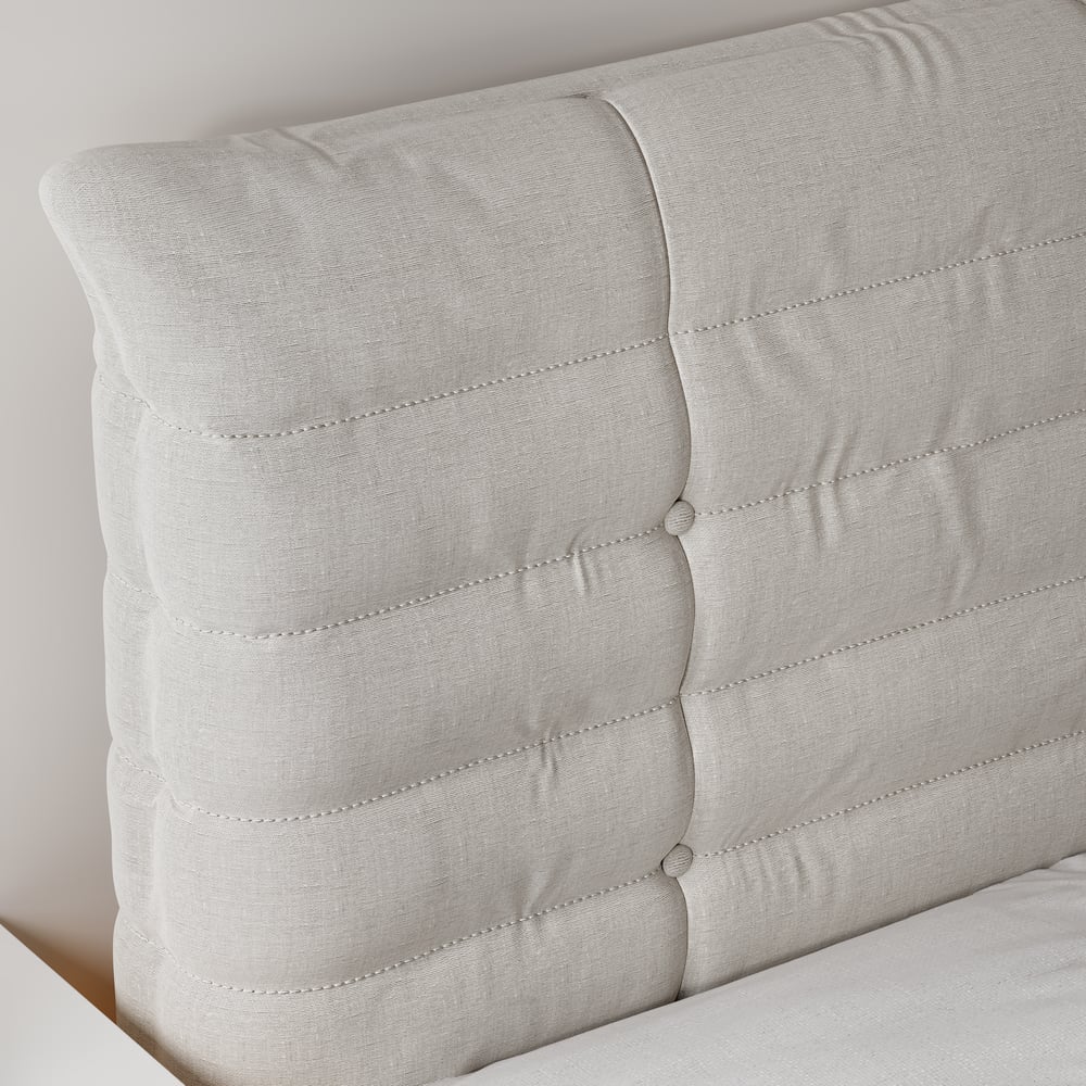 Cadre de lit flottant moderne avec lumière ambiante automatique, 140 x 200 cm image de fenêtre