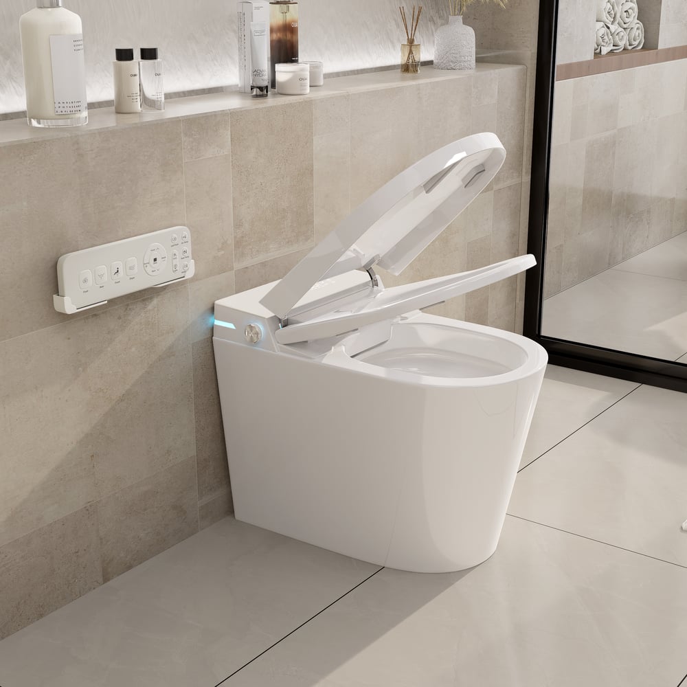 Inodoro inteligente compacto Fitro H2 Pro con tapa de apertura/cierre automático y tanque incorporado