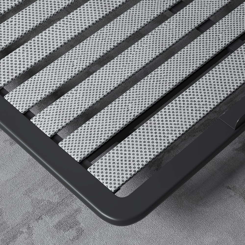 Cadre de lit flottant moderne avec lumière ambiante automatique, 140 x 200 cm image de fenêtre