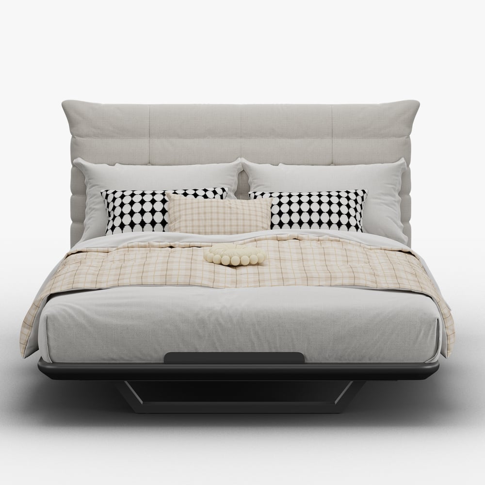 Cadre de lit flottant moderne avec lumière ambiante automatique, 140 x 200 cm image de fenêtre