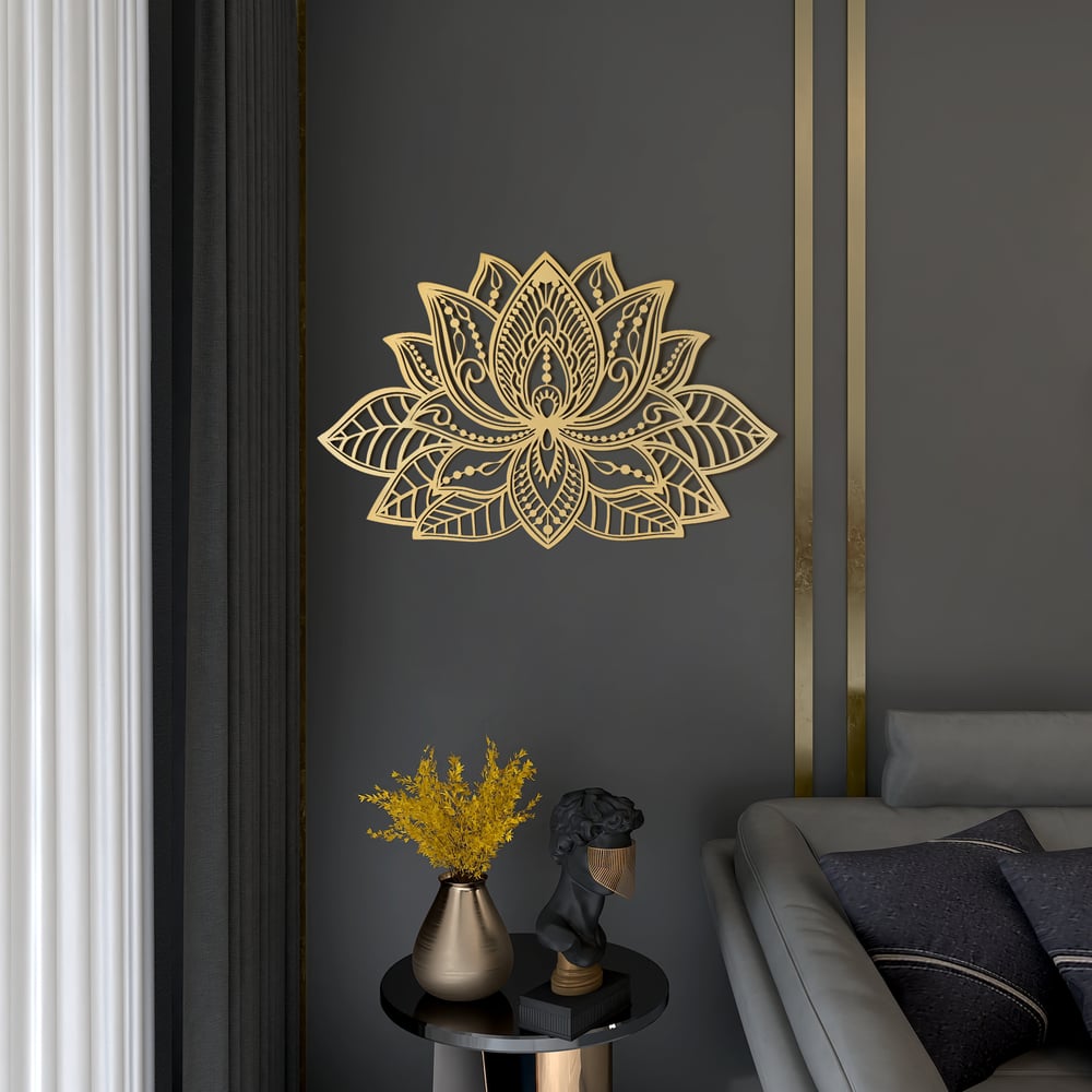 36" Modern Minimalist Wall Decor Home Decoration with 3D Mandala Metal window image