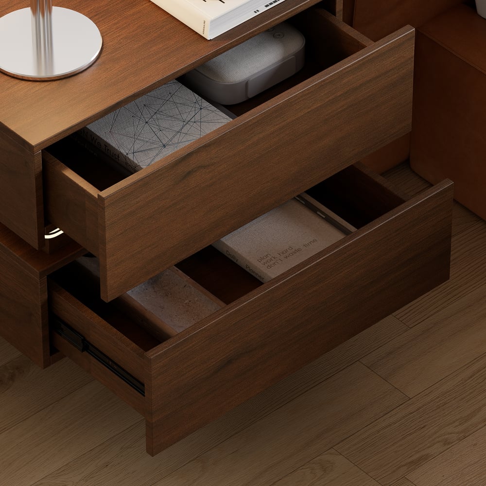 Lumio 2-Drawer LED Smart Floating Nightstand with Light window image