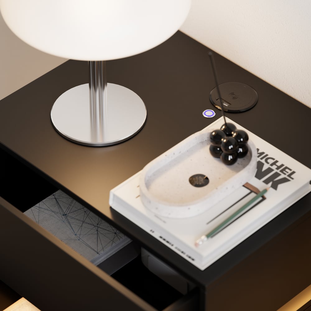 Lumio 2-Drawer LED Smart Floating Nightstand with Light