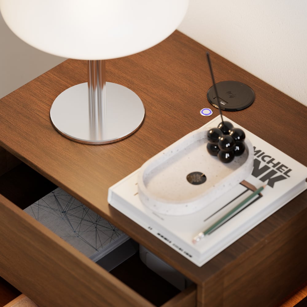 Lumio 2-Drawer LED Smart Floating Nightstand with Light window image