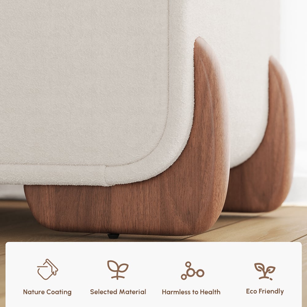 Curva 63" Boucle White 6 Drawer Smart Dresser Chest window image