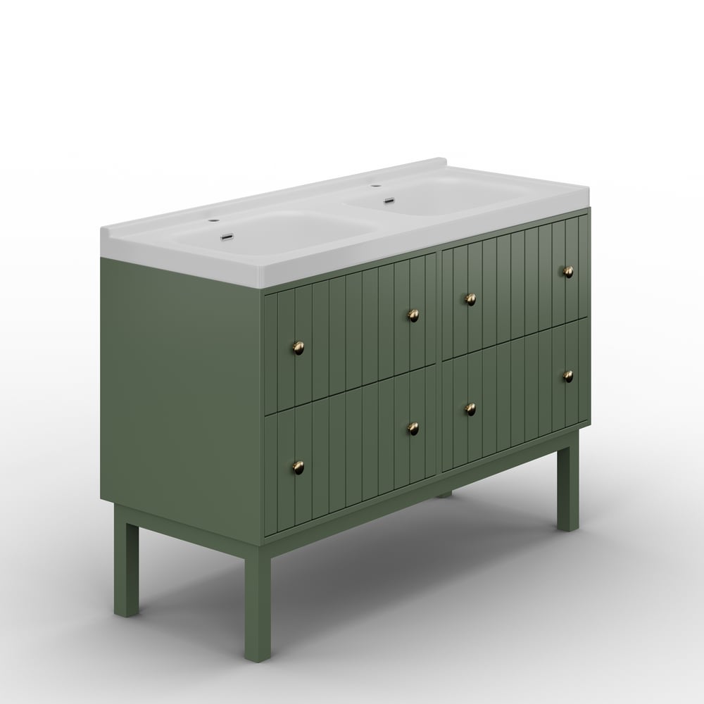 Bathroom Vanity Set 47.2" Freestanding Bathroom Vanity Green with Double Sinks