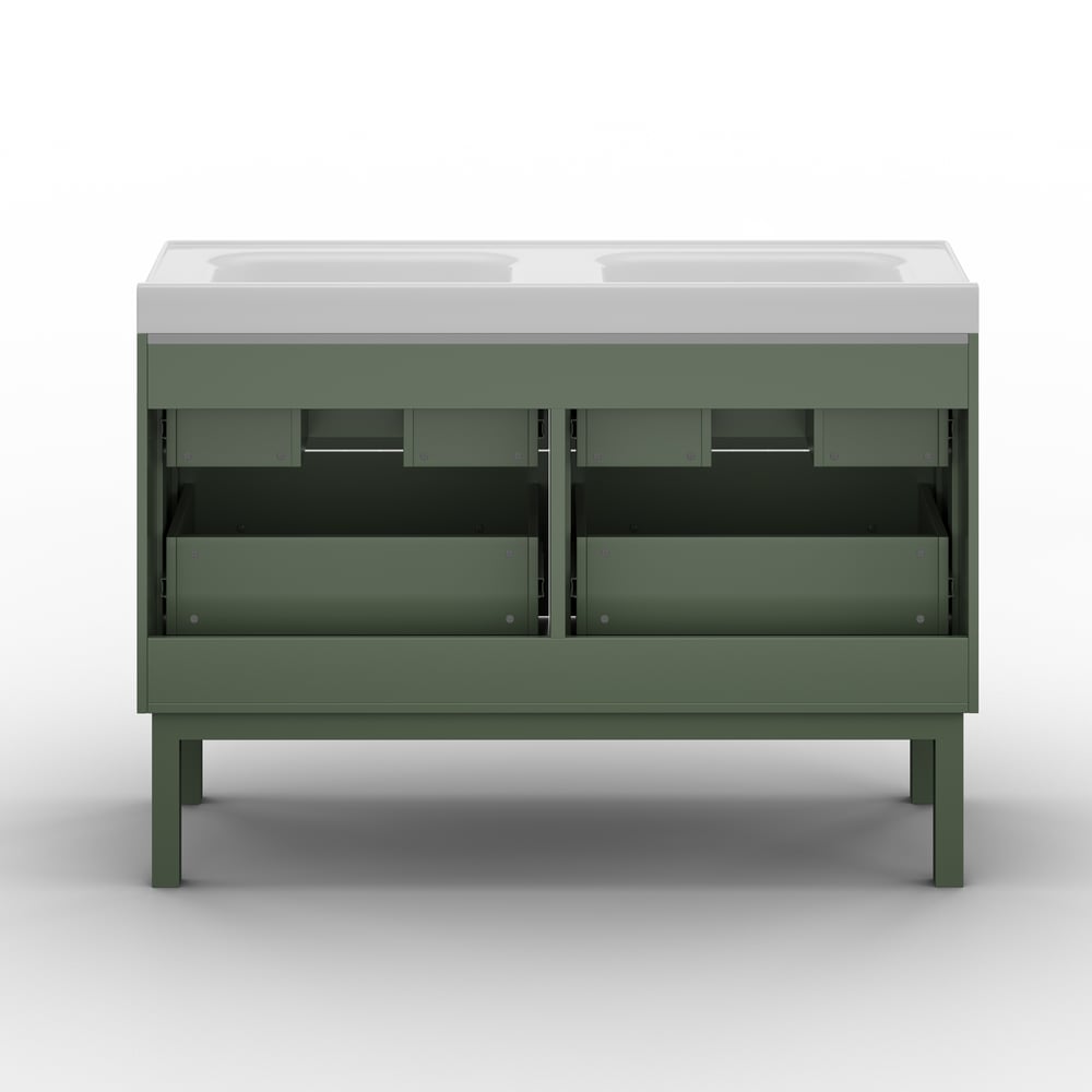 Bathroom Vanity Set 47.2" Freestanding Bathroom Vanity Green with Double Sinks