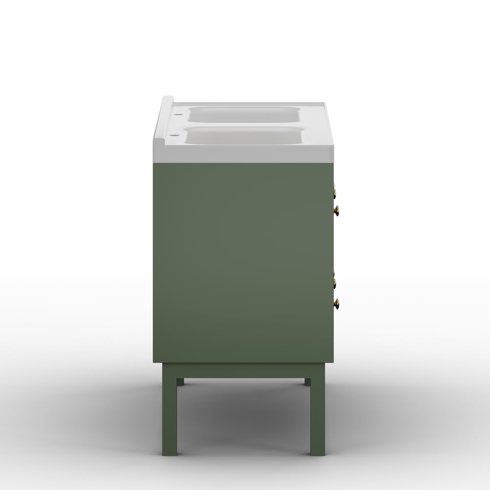 Bathroom Vanity Set 47.2" Freestanding Bathroom Vanity Green with Double Sinks
