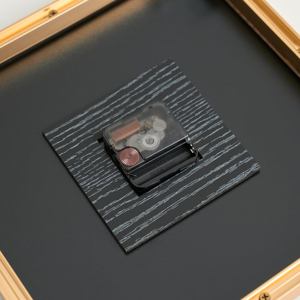 3Pcs Modern Geometric Wall Clock Decor Set Canvas Painting Wall Clocks with Gold Frame window image