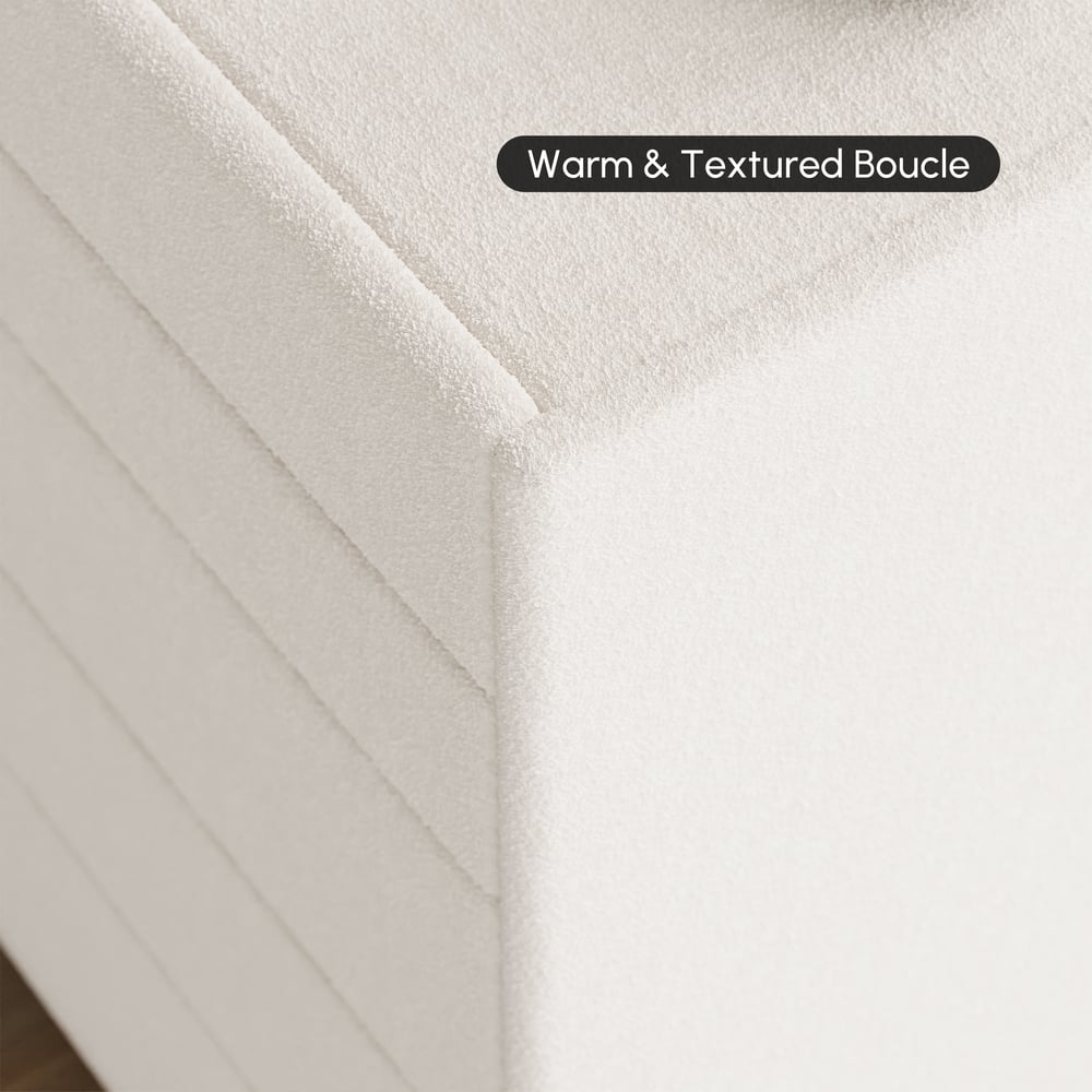 Curva 63" Boucle White 6 Drawer Smart Dresser Chest window image