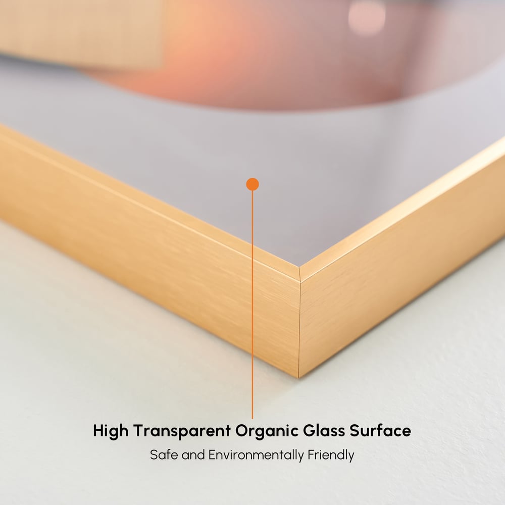 3Pcs Modern Geometric Wall Clock Decor Set Canvas Painting Wall Clocks with Gold Frame window image