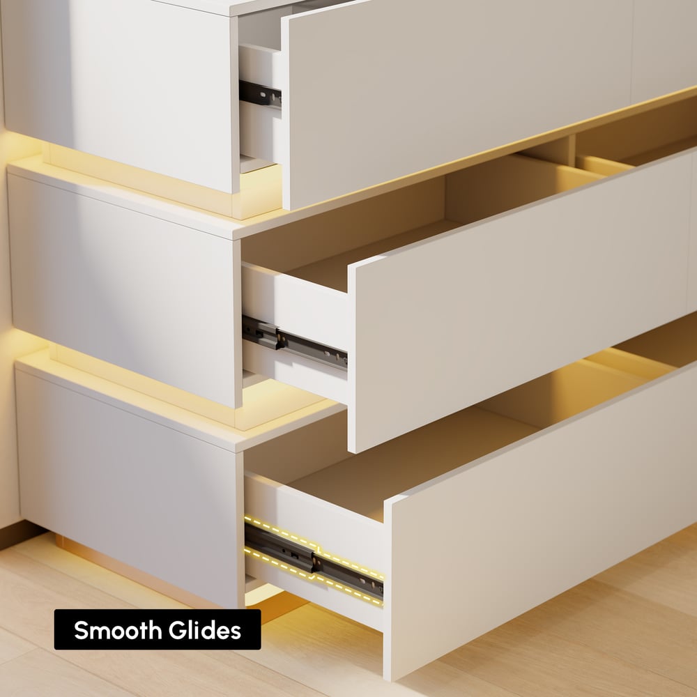 Lumio 47" LED 6-Drawer Dresser with Charging Station window image