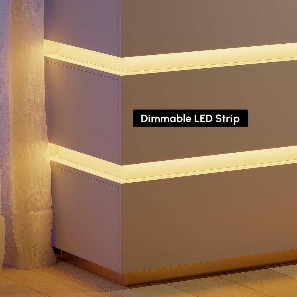 Lumio 47" LED 6-Drawer Dresser with Charging Station window image