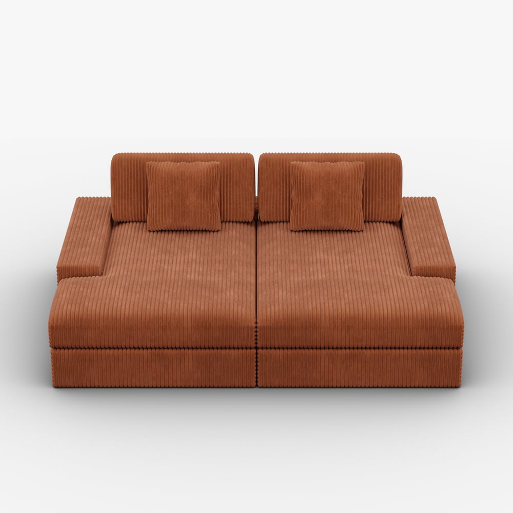 4-seater fixed straight sofa with deep seat