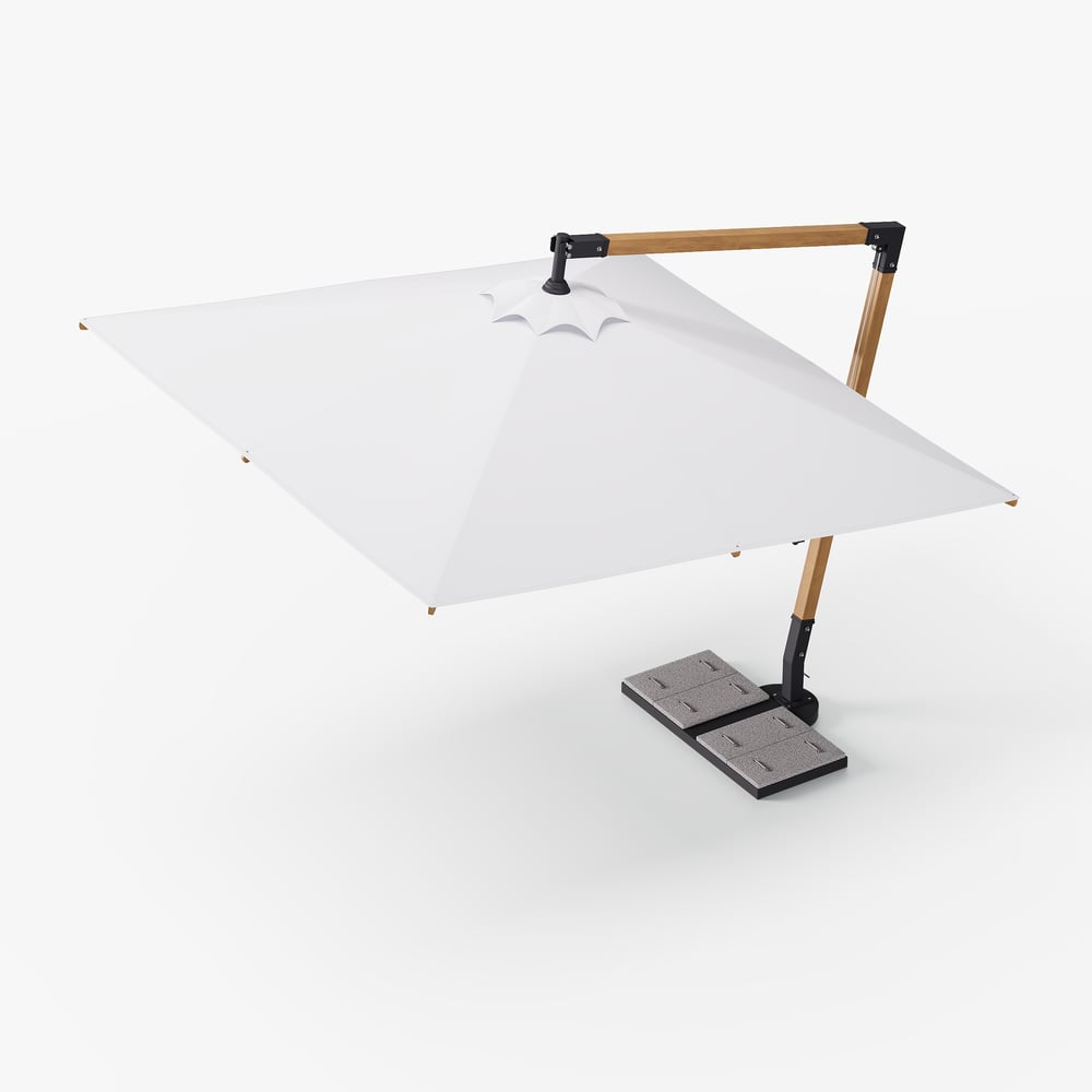 Axis 118" Cantilever Umbrella Outdoor Patio Offset Umbrella in White window image
