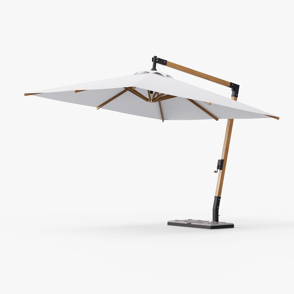 Axis 118" Cantilever Umbrella Outdoor Patio Offset Umbrella in White window image