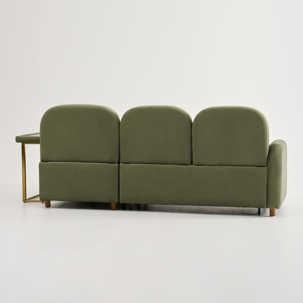 Green Sofa Bed with Side Table window image