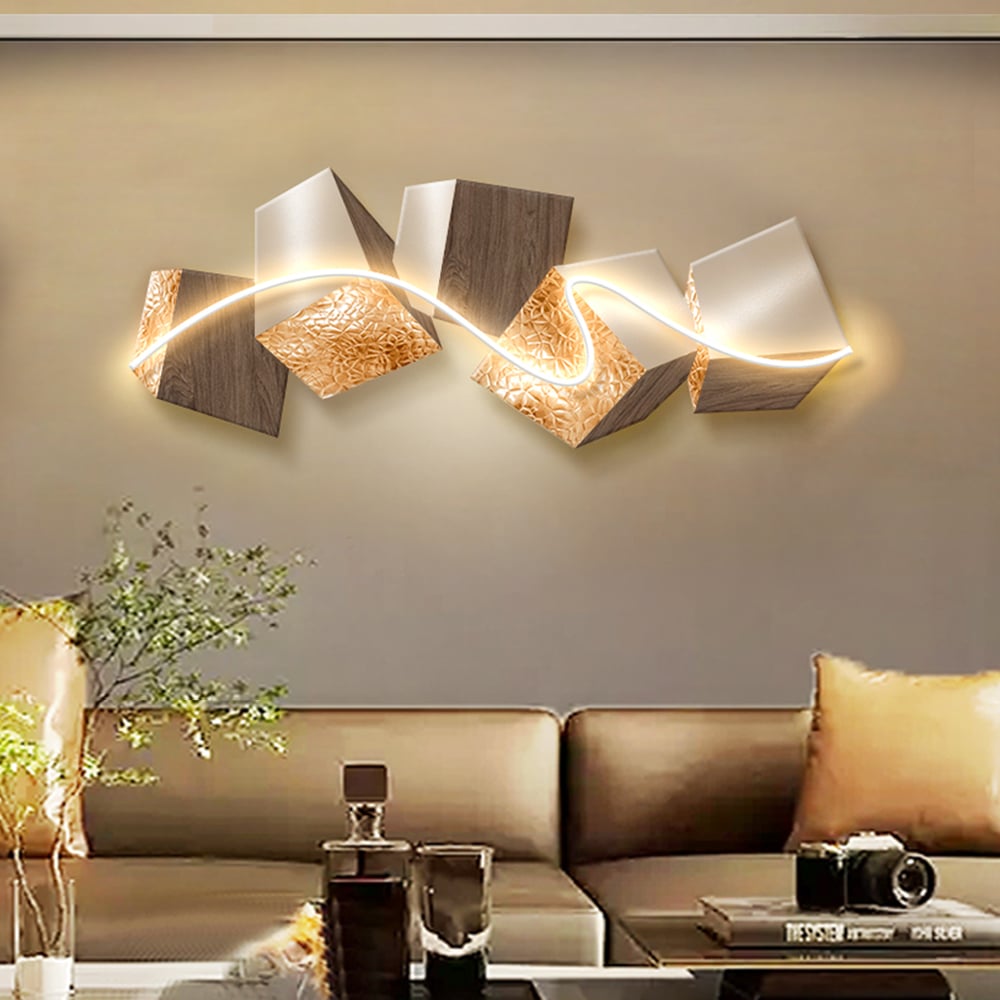 39.4" LED Acrylic Abstract Geometric Wall Decor Modern Art Living Room Bedroom 