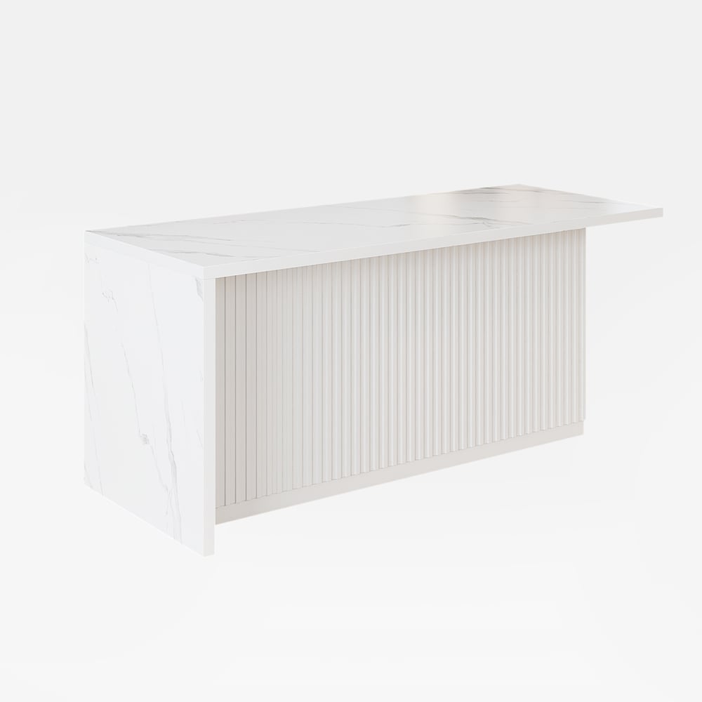 Ilha de cozinha moderna de 1830 mm em branco Imagem da janela