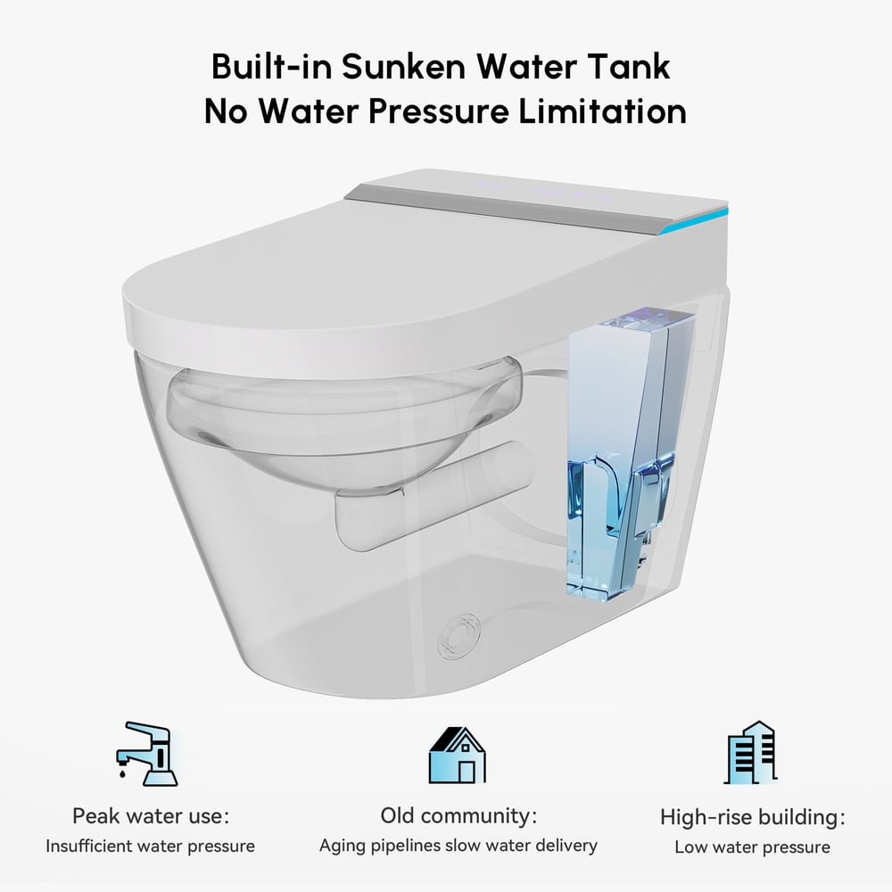 Intelligent Wall-mounted Shower Toilet with Full Function and Water Saving Efficiency window image