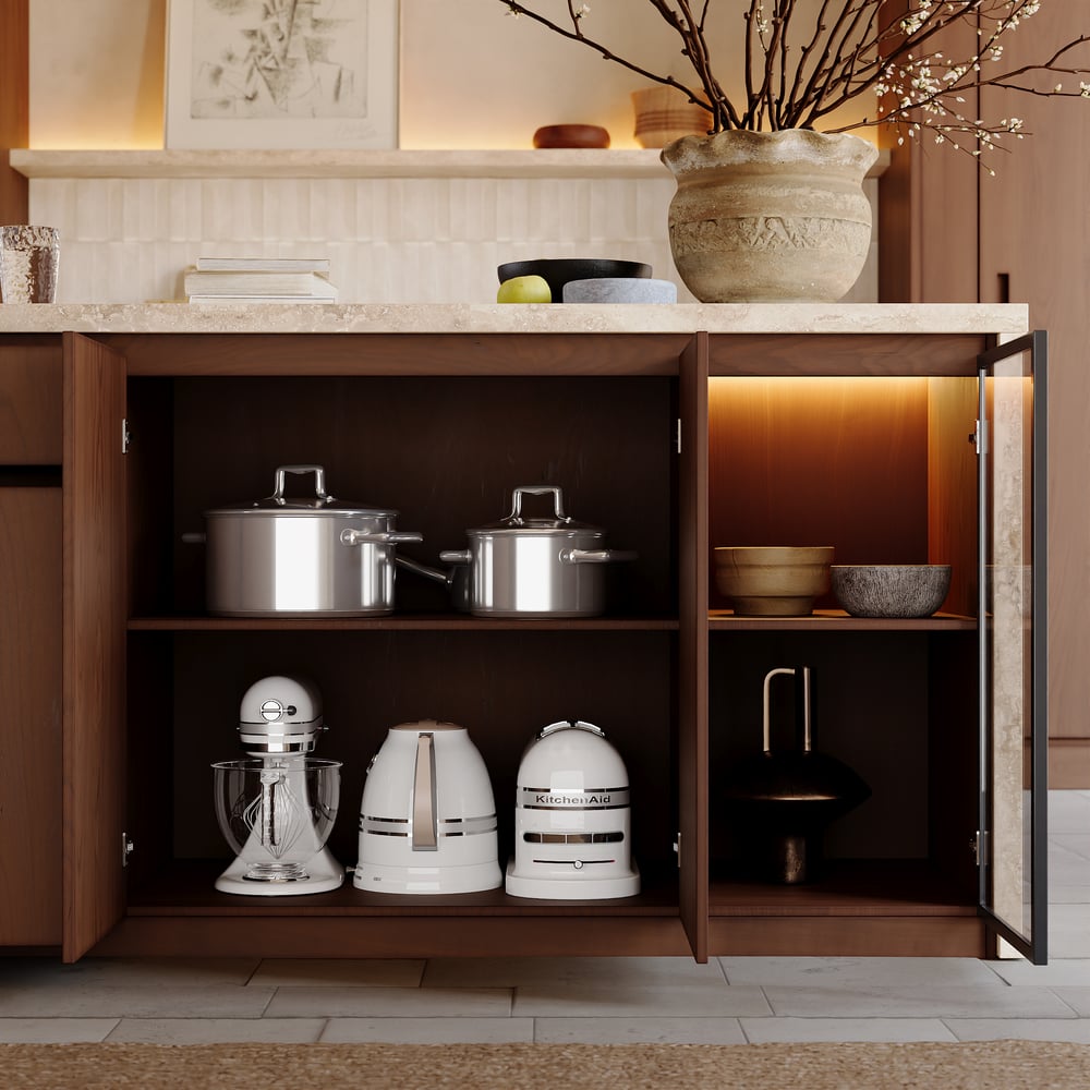 1800mm Modern Waterfall Kitchen lsland with Light & Storage