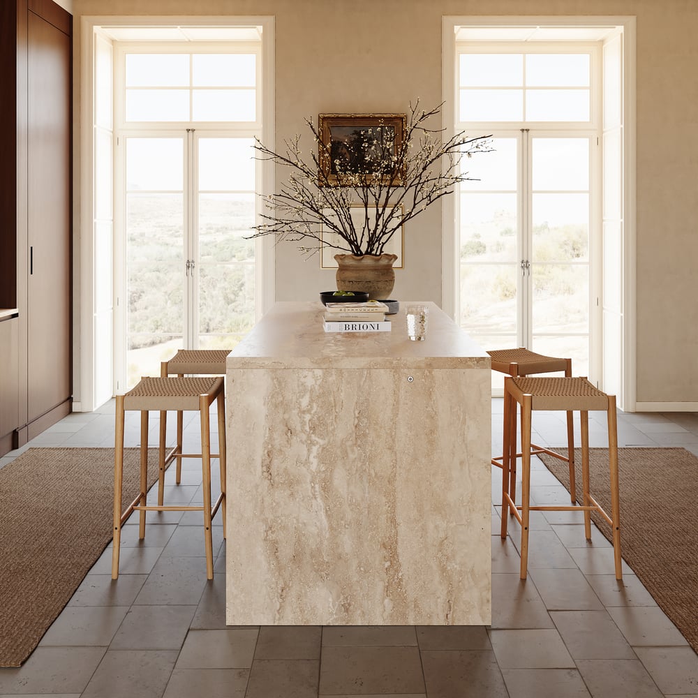 1800mm Modern Waterfall Kitchen lsland with Light & Storage