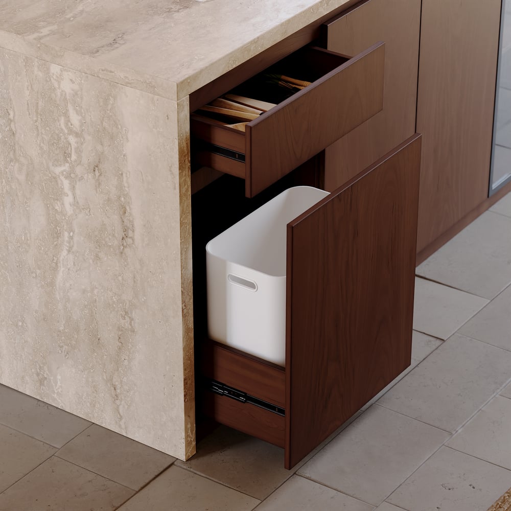 1800mm Modern Waterfall Kitchen lsland with Light & Storage