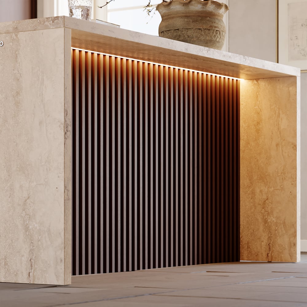 1800mm Modern Waterfall Kitchen lsland with Light & Storage