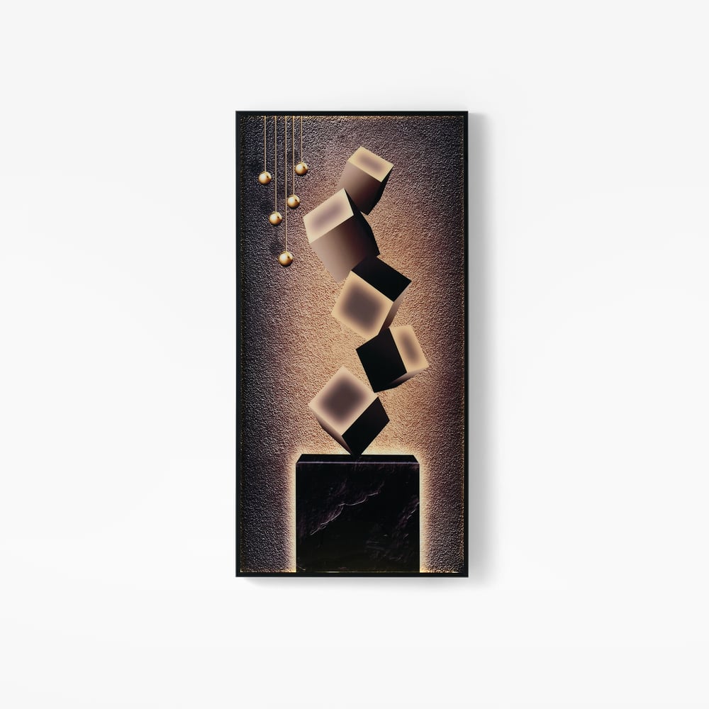 3D Geometric Cube LED Wall Decor with USB Powered Ambient Backlight
