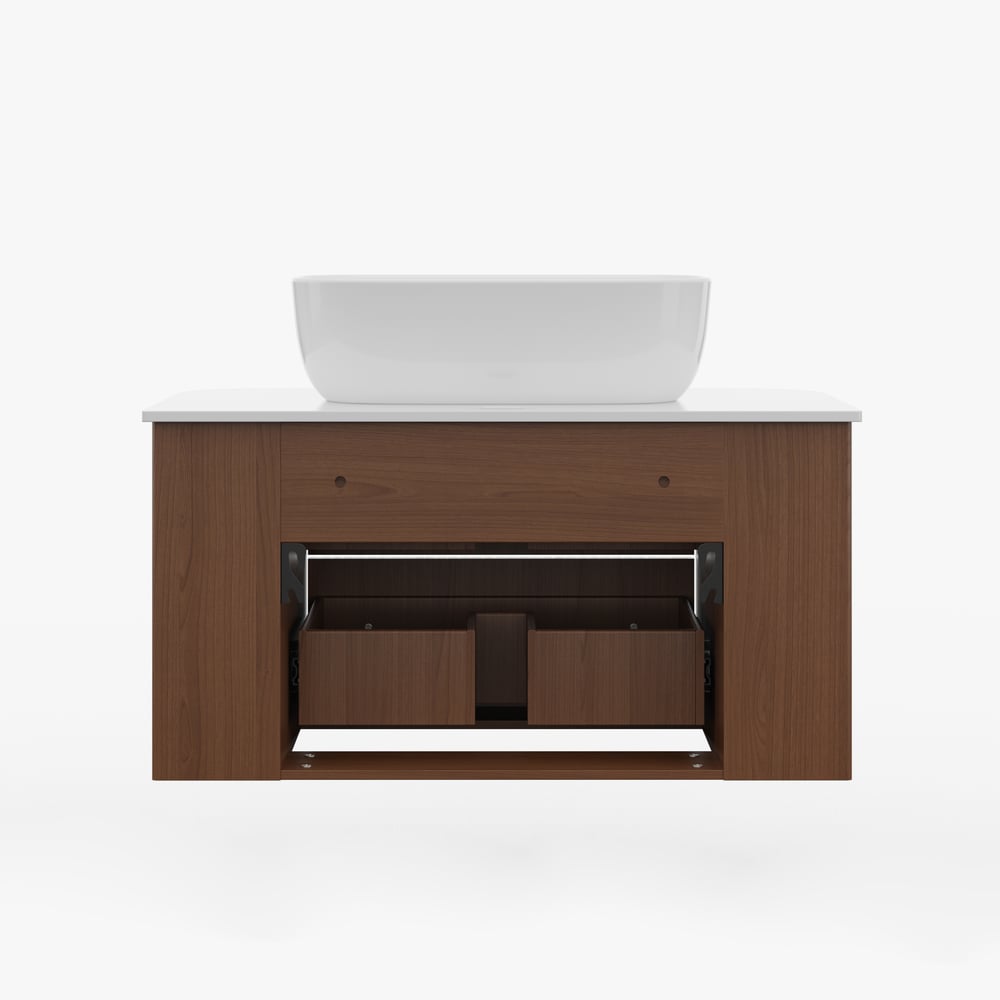 800mm Fluted Floating Bathroom Vanity with Single Basin Sintered Stone Top