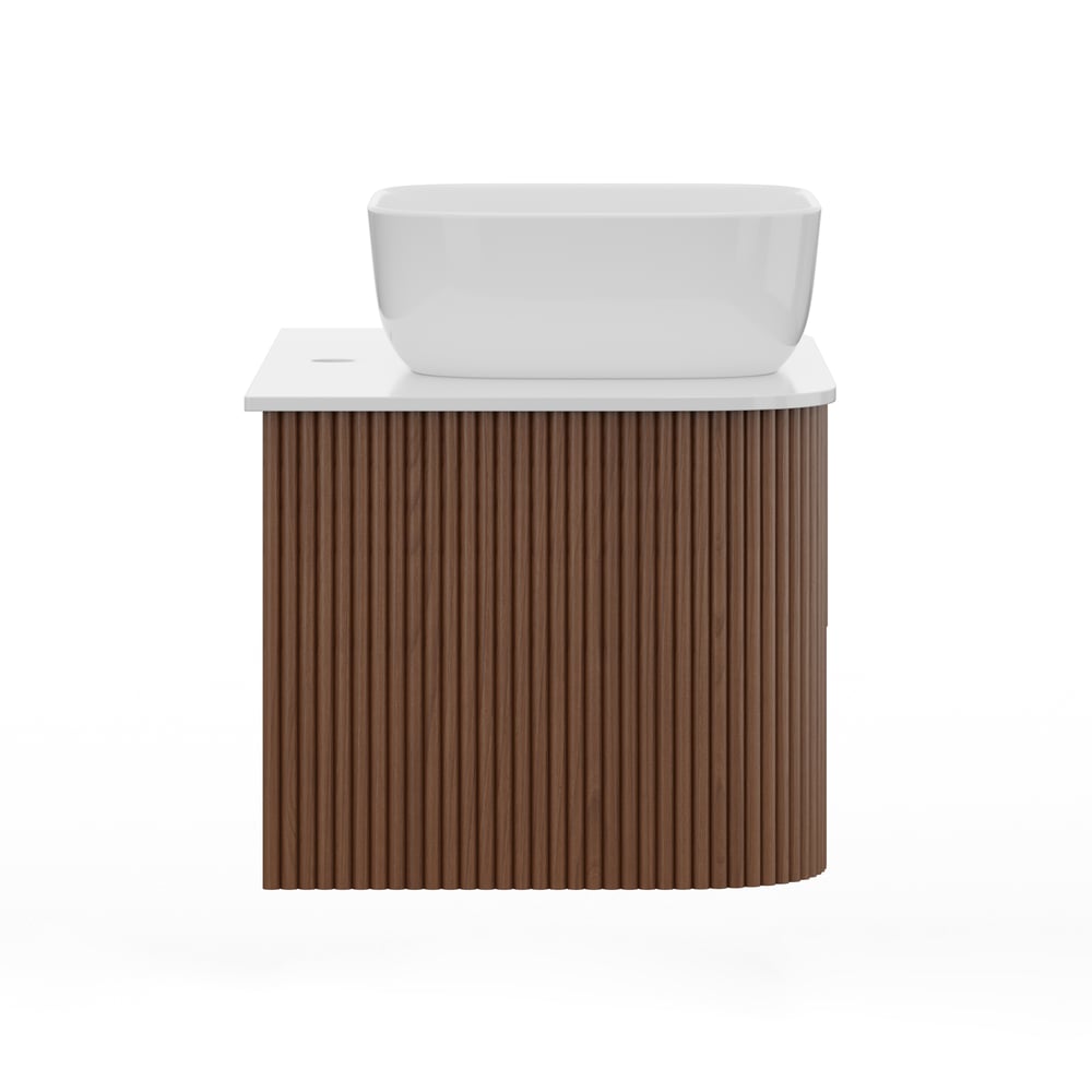 800mm Fluted Floating Bathroom Vanity with Single Basin Sintered Stone Top