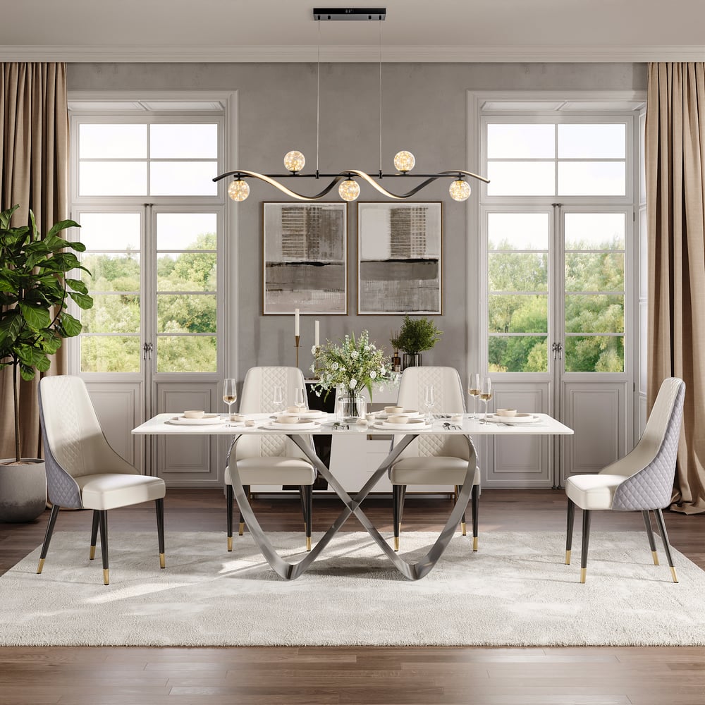 LED Linear Kitchen Island Light – 6-Light Dimmable Black Fixture with Glass Globe Shades window image