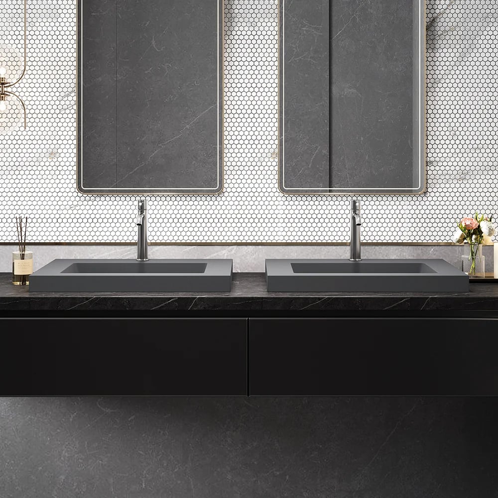 Customer Reviews for 23"Rectangular Concrete Gray Drop-in Bathroom Sink 