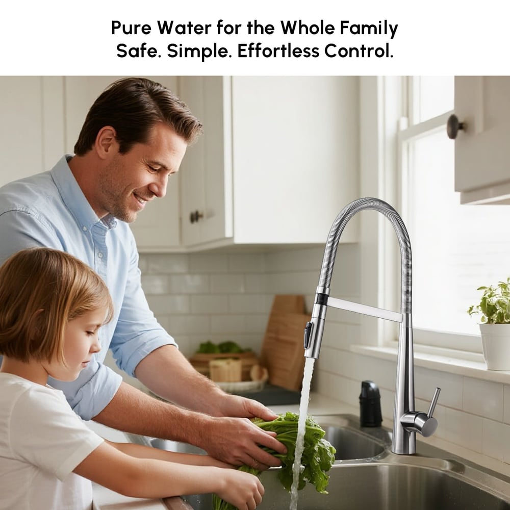 Pull-Down Kitchen Faucet with Filtered Water Mode – Brushed Nickel, Stainless Steel