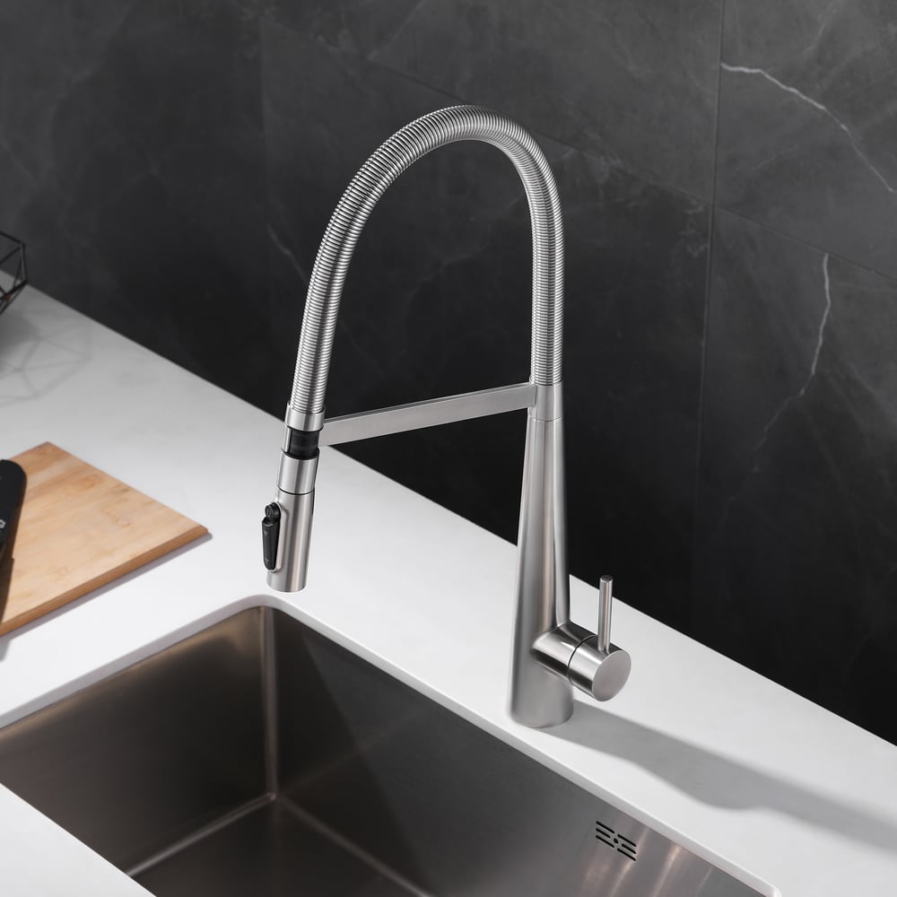 Pull-Down Kitchen Faucet with Filtered Water Mode – Brushed Nickel, Stainless Steel