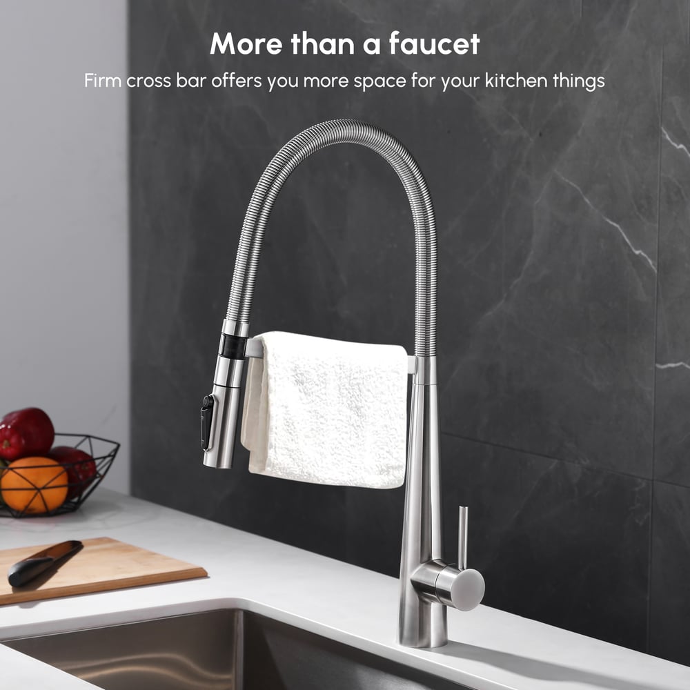 Pull-Down Kitchen Faucet with Filtered Water Mode – Brushed Nickel, Stainless Steel