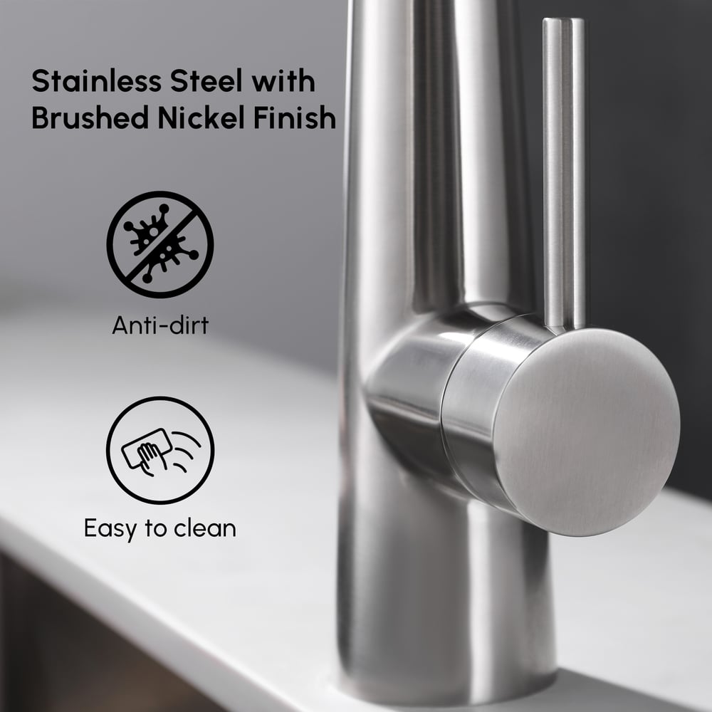 Pull-Down Kitchen Faucet with Filtered Water Mode – Brushed Nickel, Stainless Steel