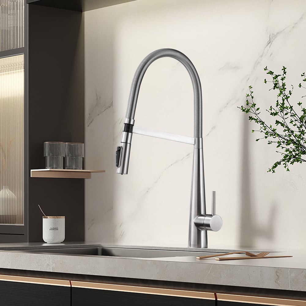 Pull-Down Kitchen Faucet with Filtered Water Mode – Brushed Nickel, Stainless Steel
