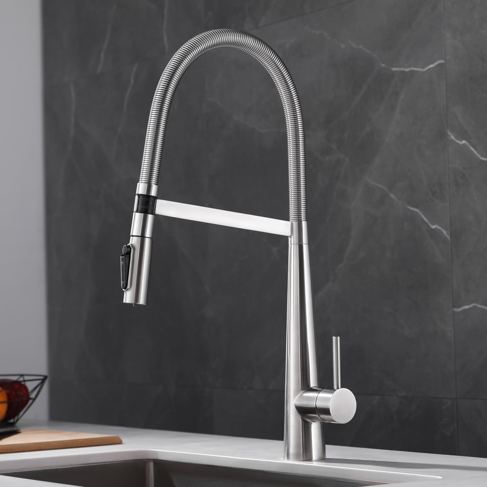 Pull-Down Kitchen Faucet with Filtered Water Mode – Brushed Nickel, Stainless Steel