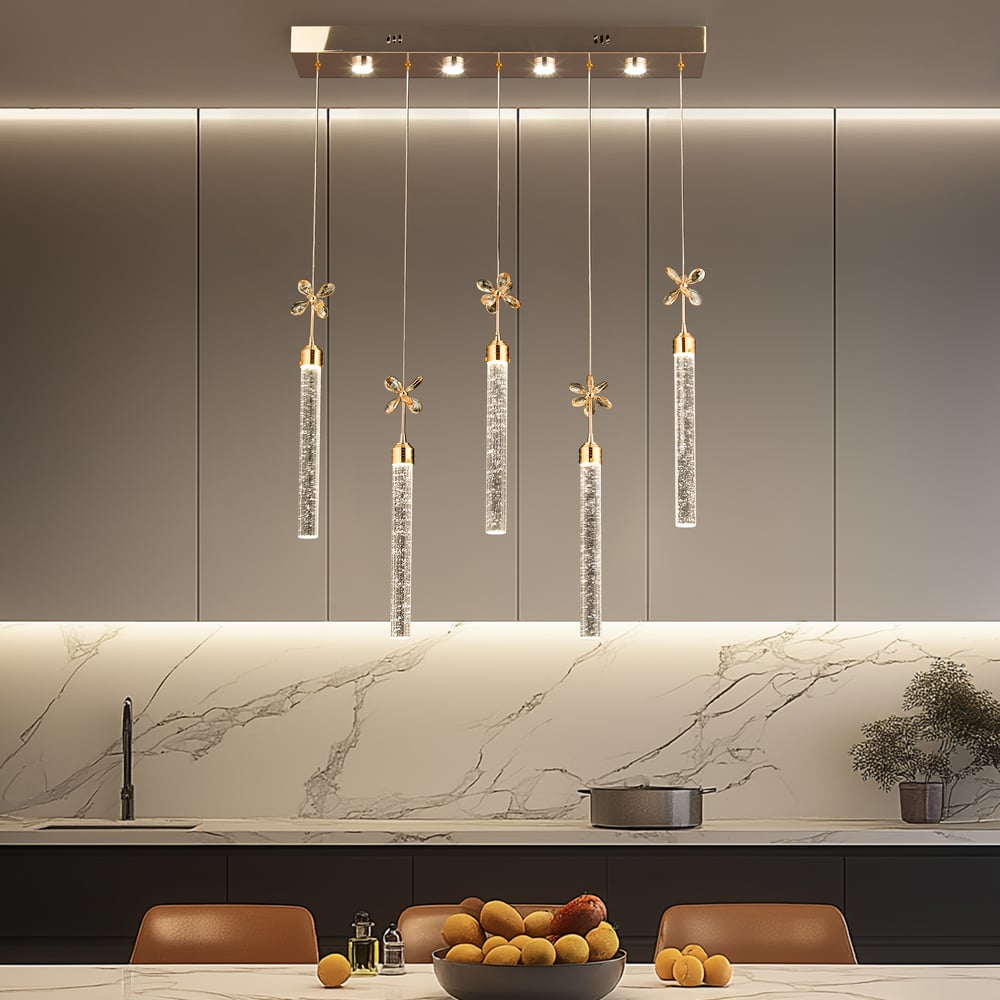 Luxury Gold LED Dining Room Pendant Light – 28.3” Dimmable Ceiling Light