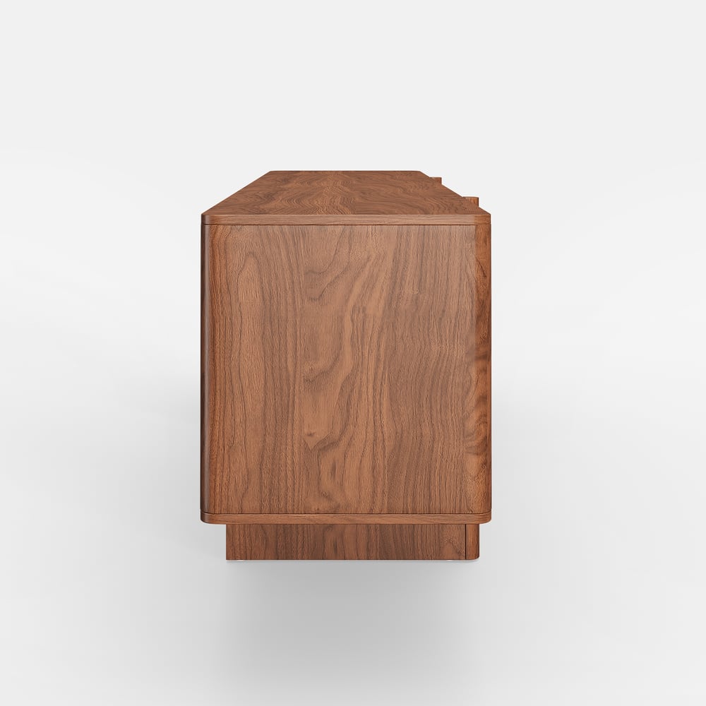 80" Walnut Solid Wood Fluted TV Stand