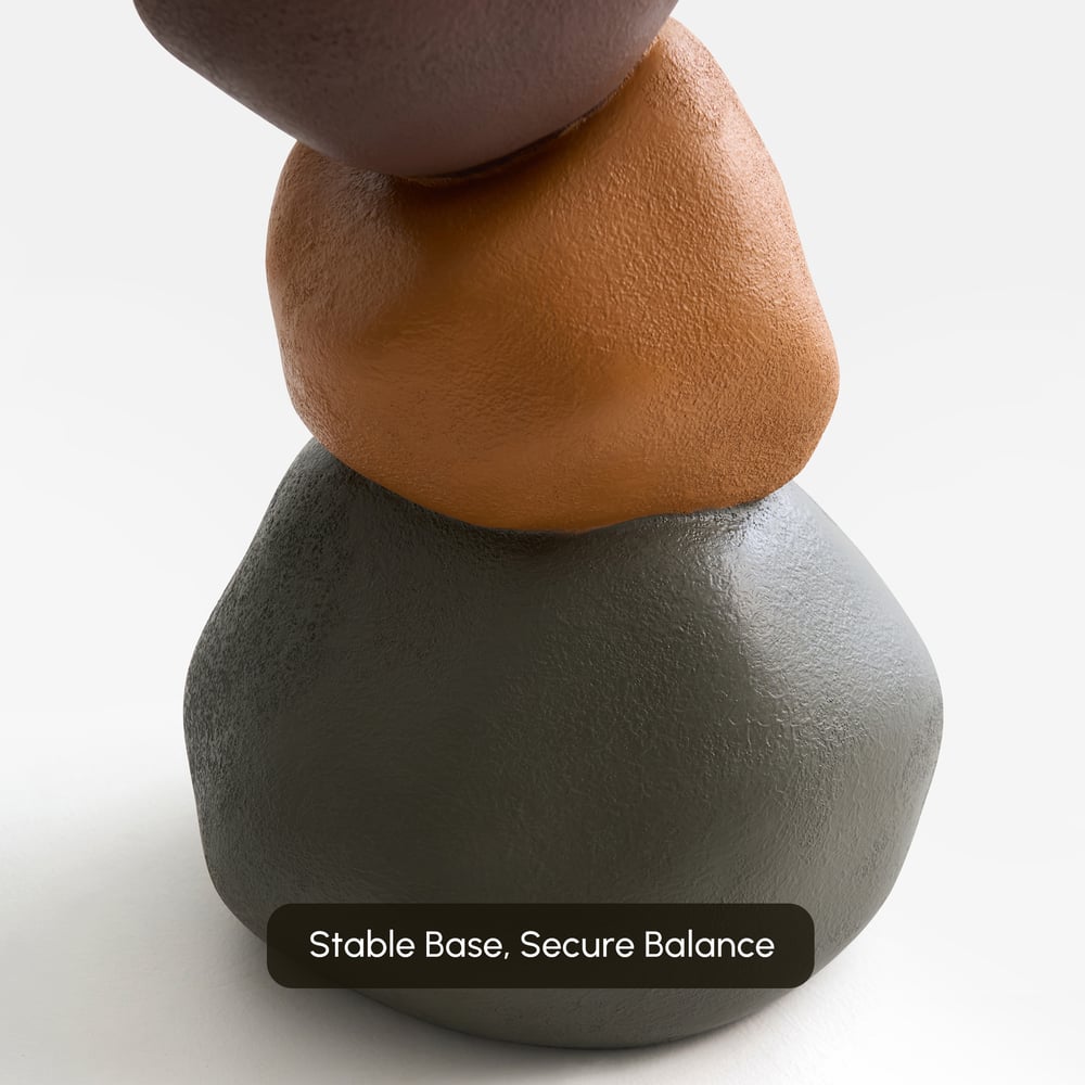 Stacked Resin Stone Floor Sculpture – 44.9 Inches Tall