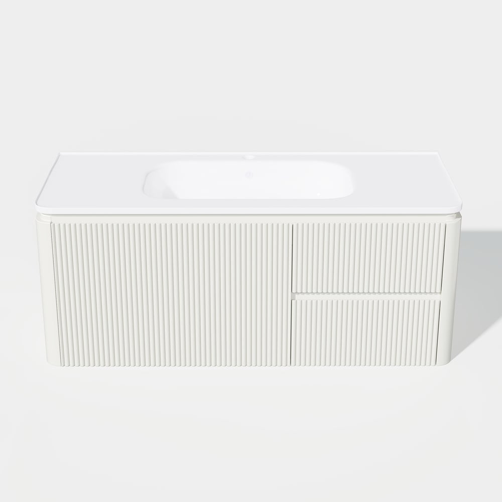 Juego de tocador de baño, moderno, blanco cálido, LED, flotante, 1200 mm, con lavabo