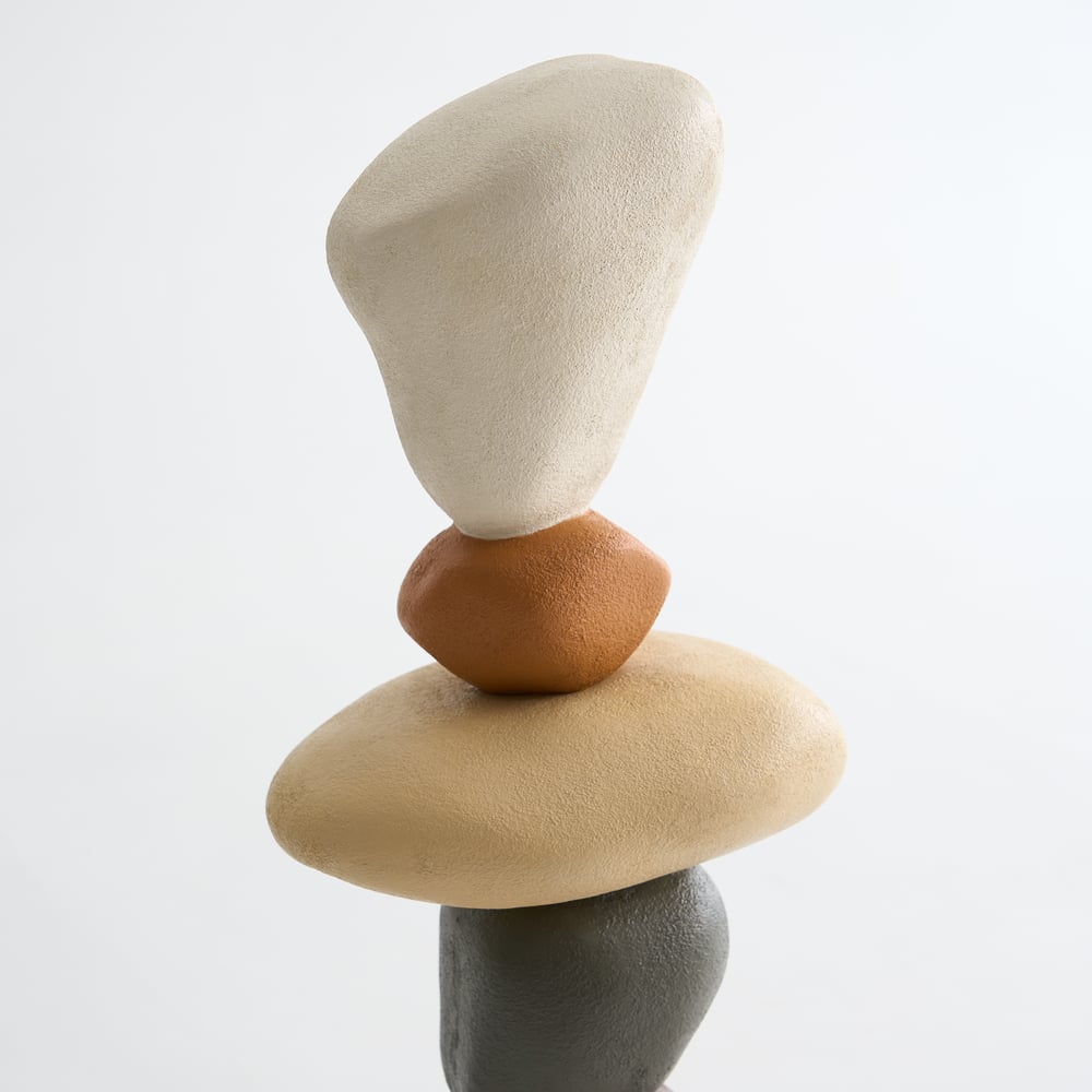 Stacked Resin Stone Floor Sculpture – 44.9 Inches Tall